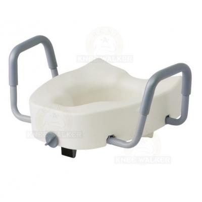 Raised Toilet Seat with Lock and Arms 400 lb Elongated large photo 1