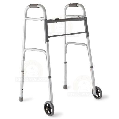 Walker-Two Button Folding Walker 5in Wheels large photo 1