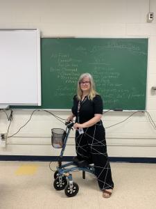  using a Swivelmate Knee Walker from Danbury New Hampshire June 2024